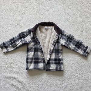 Toddler Boy ZARA winter FLEECE OVERSHIRT jacket with shearling lining size 2t/3t